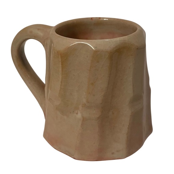 Studio Pottery Signed Coffee Mugs Glossy Glaze Light Brown Textured MCM - Picture 6 of 11